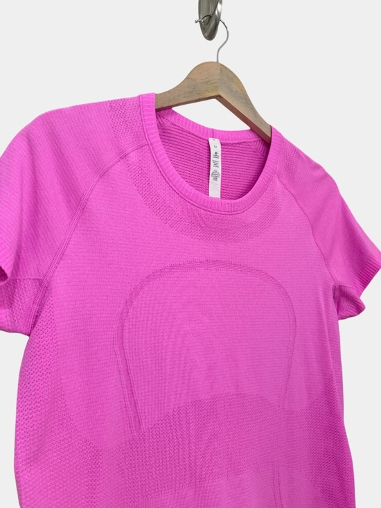LULULEMON Swiftly Tech Stripe Pow Pink / Sakura Pink Top, Athletic Tank, Sz 12 - Picture 9 of 16
